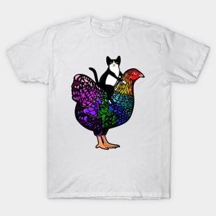 Rainbow Chicken Ride T-Shirt